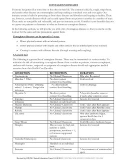 Contagious Diseases Policy - Central New Mexico Community