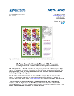 US Postal Service Celebrates La Florida`s 500th