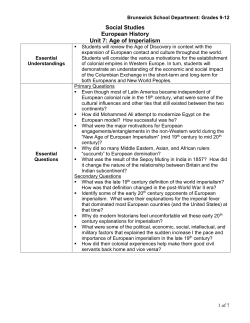 Unit 7: Age of Imperialism - Brunswick School Department