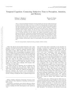 Temporal Cognition: Connecting Subjective Time to Perception