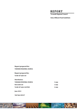 Dairy Effluent Pond Guidelines