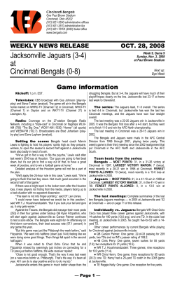 Jacksonville Jaguars (3-4) at Cincinnati Bengals (0-8)