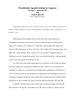 Presidential Agenda Setting in Congress