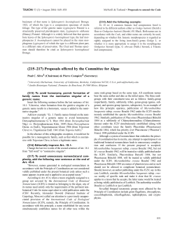 (215&ndash;217) Proposals offered by the Committee for Algae