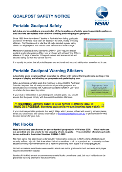 FNSW Goalpost safety notice