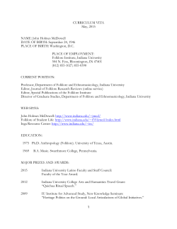 May, 2015 NAME: John Holmes McDowell DATE