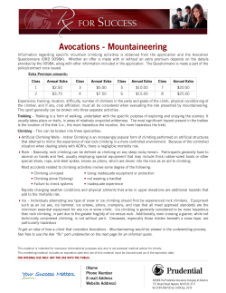 Avocations - Mountaineering