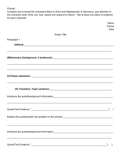 Prompt: Compare and contrast the characters Bess to Echo and