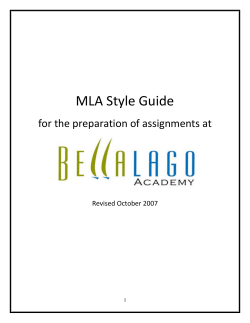 MLA Style Guide - Salem State University