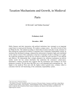 Taxation Mechanisms and Growth, in Medieval Paris