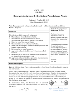CSCE 155N Fall 2012 Homework Assignment 4: Gravitational Force
