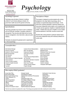 Psychology - Philadelphia University