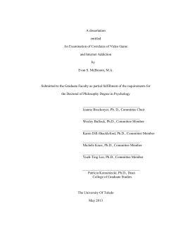A dissertation entitled An Examination of Correlates of Video Game