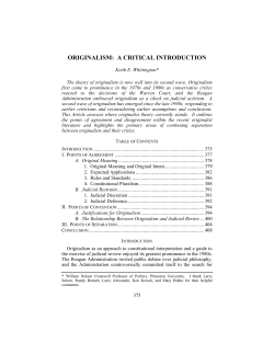 originalism: a critical introduction