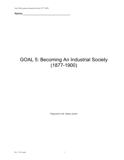 Goal 5 Becoming An Industrial Society - pauledwards