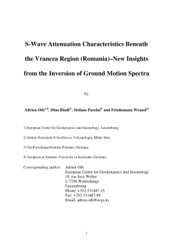 S-Wave Attenuation Characteristics Beneath the Vrancea Region