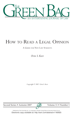 how to read a legal opinion - University of Oregon School of Law