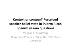 Context or contour? Perceived speaker belief state in Puerto Rican