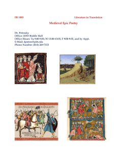 Medieval Epic Poetry - The UPJ Humanities Syllabus Archive