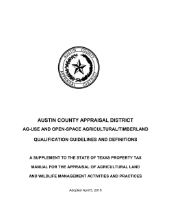 Ag Guidelines - Austin County Appraisal District