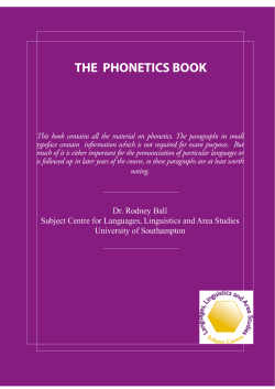 the phonetics book - University of Southampton