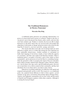 The Traditional Romancero in Mexico: Panorama