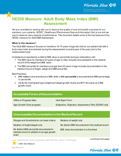 Adult BMI Assessment, January 2017
