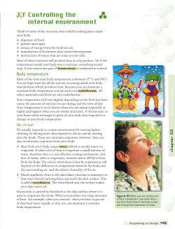 Controlling the internal environment