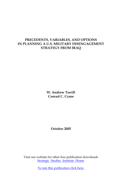 Precedents, Variables, and Options in Planning a U.S. Military