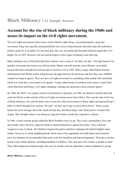 Black Militancy |A1 Sample Answer