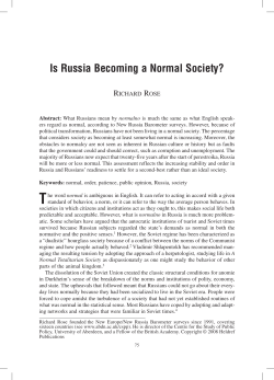 Is Russia Becoming a Normal Society?