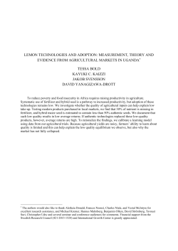 LEMON TECHNOLOGIES AND ADOPTION: MEASUREMENT