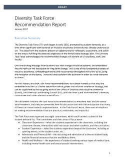 Task Force Recommendations Report - Diversity