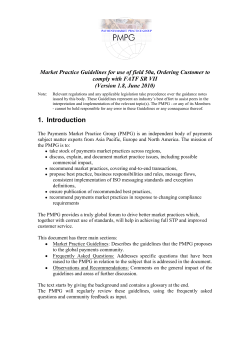 Market Practice Recommendation to comply with FATF SRVII