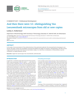 And then there were 12&mdash;distinguishing Van Leeuwenhoek