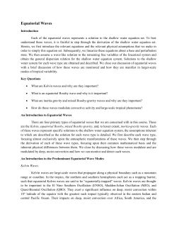 Equatorial Waves - Mesoscale Research Group