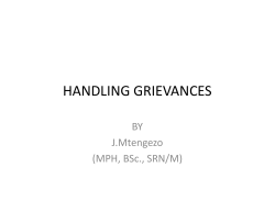 HANDLING GRIEVANCES