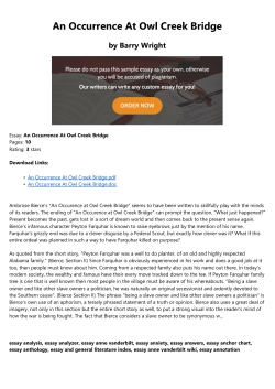 An Occurrence At Owl Creek Bridge