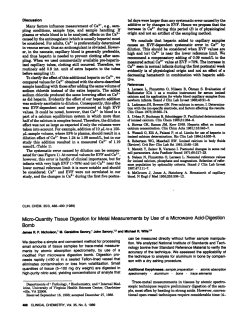 Micro-QuantityTissue Digestionfor Metal