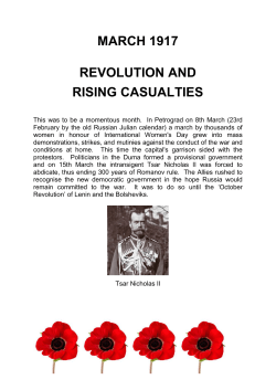 MARCH 1917 REVOLUTION AND RISING CASUALTIES
