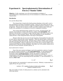 Spectrophotometric Determination of Iron in a Vitamin Tablet