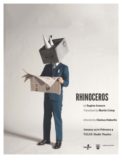 Theatre at UBC Study Guide for Rhinoceros