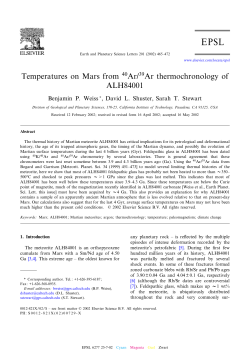 Temperatures on Mars: 40 Ar/ 39 Ar