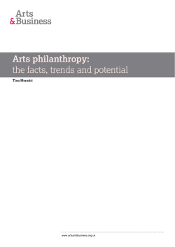 Arts philanthropy: the facts, trends and potential