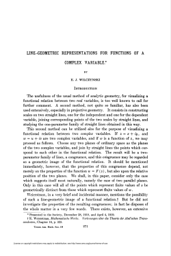 line-geometric representations for functions of a complex variable.