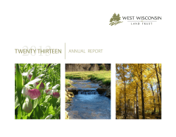 2013 Annual Report - West Wisconsin Land Trust