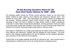 30-Day Running Geometric Means for the Dana