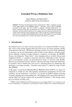 Extended Privacy Definition Tool