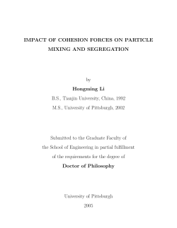 IMPACT OF COHESION FORCES ON PARTICLE MIXING AND