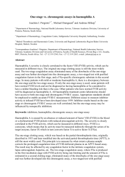 One-stage vs. chromogenic assays in haemophilia A